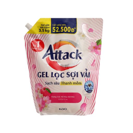 Gel giặt Attack 3.5kg hương hoa anh đào sạch sâu, mềm vải