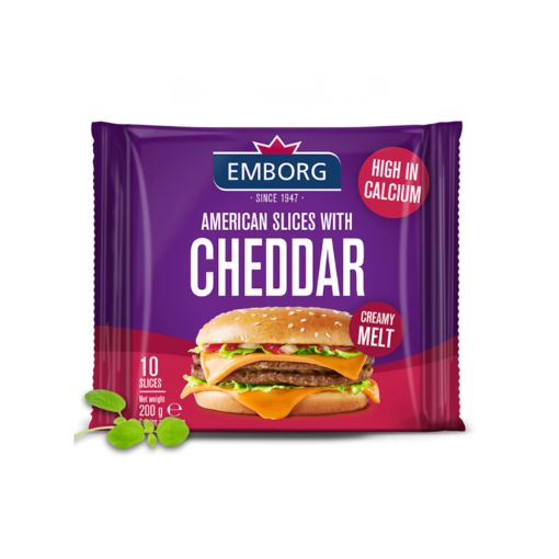 Phô Mai Lát Emborg American Slices With Cheddar 200g