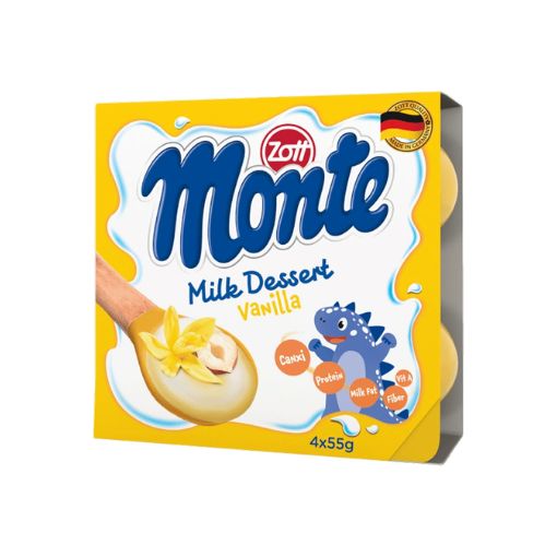 Váng sữa Monte vani lốc 4 hộp 55g thơm béo bổ sung canxi