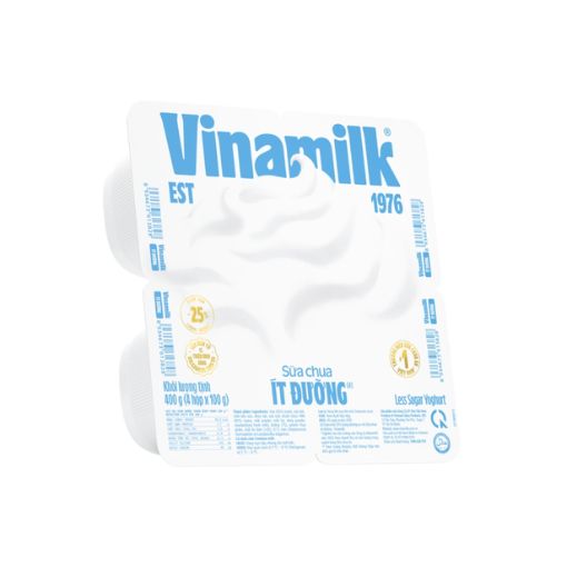 Sữa chua Vinamilk ít đường 100g lốc 4 hộp thơm ngon
