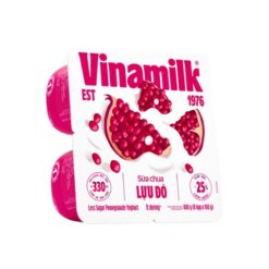 Lốc 4 Sữa Chua Lựu Đỏ Ít Đường Vinamilk Bổ Sung Collagen 100g