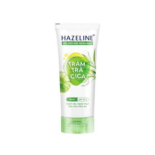 Gel rửa mặt Hazeline ngừa mụn dịu nhẹ tràm trà Cica 100g