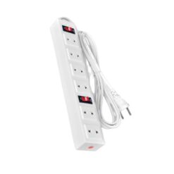 Ổ cắm Điện Quang ĐQ 001A-01 (6 lỗ, 2 chấu) 2500W, 2 công tắc