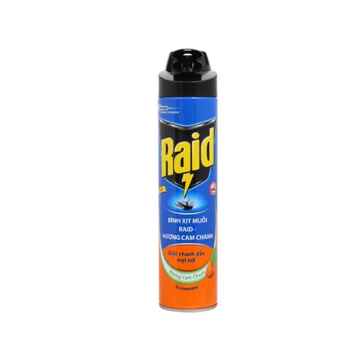 Xịt muỗi Raid D-Limonene 600ml hương cam chanh diệt côn trùng