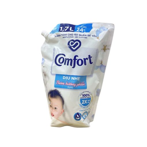 Nước xả vải Comfort hương phấn 1.7L làm mềm vải lưu hương 48h