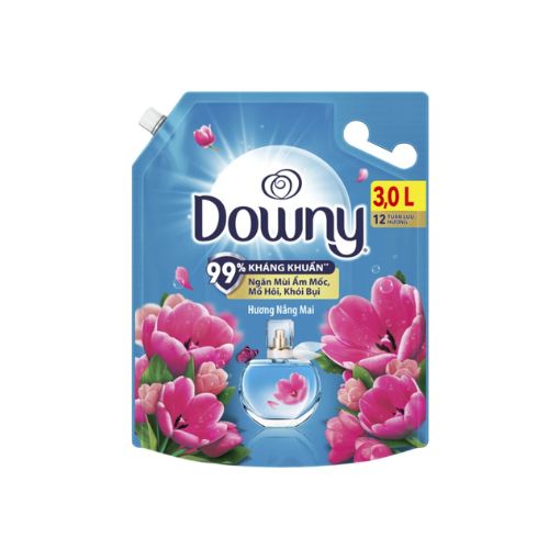 Nước xả vải Downy Hương Nắng Mai túi 3L thơm lâu mềm vải