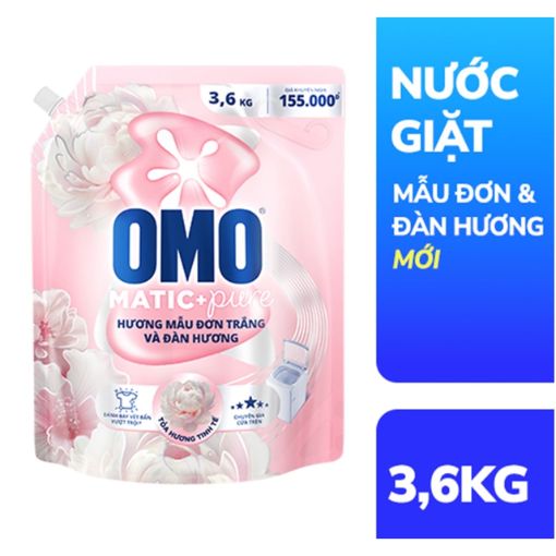 Nước Giặt OMO Matic Cửa Trên Hương Mẫu Đơn Trắng & Đàn Hương 3.6kg - Ảnh 2