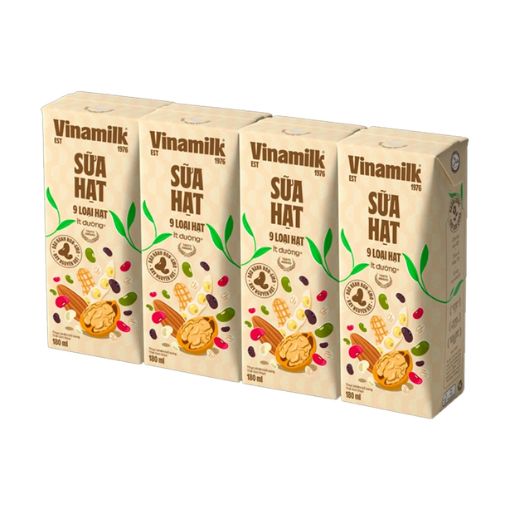 Sữa hạt Vinamilk 9 loại hạt ít đường 180ml lốc 4 hộp - Ảnh 2