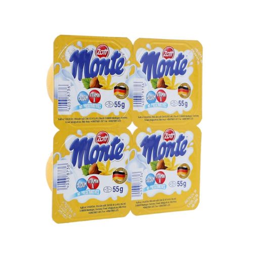 Váng sữa Monte vani lốc 4 hộp 55g thơm béo bổ sung canxi - Ảnh 2