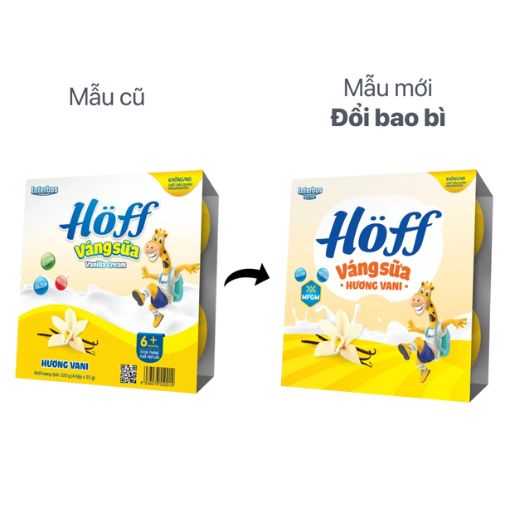 Váng Sữa Hoff Hương Vani Lốc 4 Hộp 55g Thơm Ngon Bổ Dưỡng - Ảnh 2