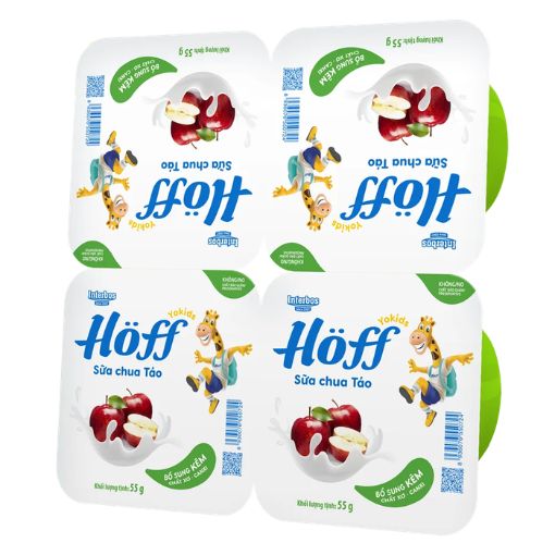 Sữa Chua Hoff Kids Vị Táo Lốc 4 Hộp 55G – Hỗ Trợ Tiêu Hóa - Ảnh 2