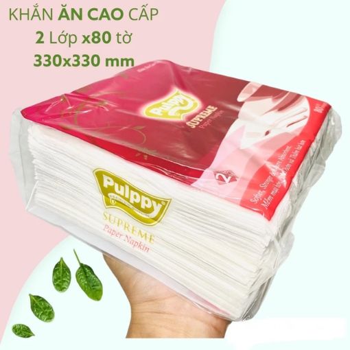 Khăn Ăn Cao Cấp PULPPY 2 Ply (80 Tờ) - Ảnh 2