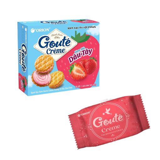 Bánh Quy Kem Goute Creme Dâu Sữa Chua Hộp 320g - Ảnh 2