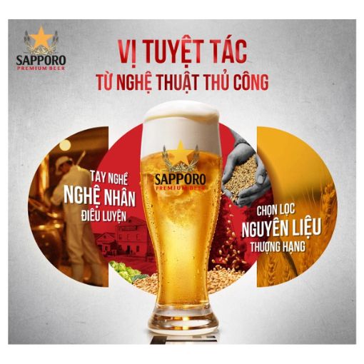 Bia Sapporo lon 500ml - Hương vị Nhật Bản đích thực - Ảnh 2