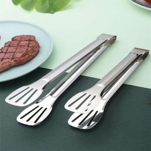 Kẹp gắp thực phẩm inox đầu khía chống trượt tiện dụng 28cm - Ảnh 2