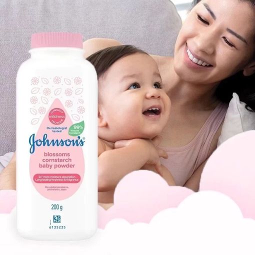 Phấn Thơm Johnson's Blossoms Cornstarch Baby Powder 200g - Ảnh 2