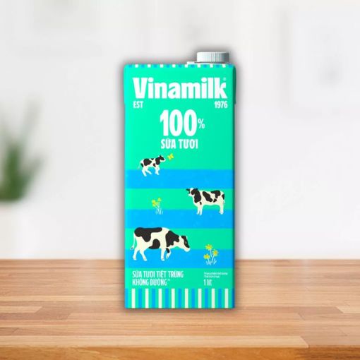 Sữa Tươi Tiệt Trùng Vinamilk Không Đường Hộp 1L - Ảnh 2