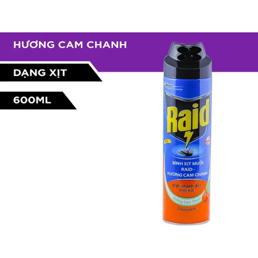 Xịt muỗi Raid D-Limonene 600ml hương cam chanh diệt côn trùng - Ảnh 2