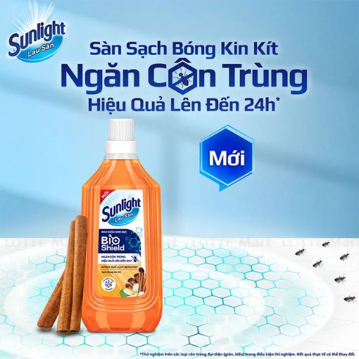 Nước Lau Sàn Sunlight BIOSHIELD Quế & Cam Bergamot 1kg - Ảnh 2