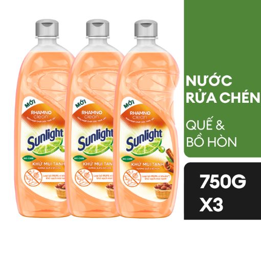 Nước Rửa Chén Sunlight NRC Hương Quế 750g Khử Mùi Tanh Hiệu Quả - Ảnh 2