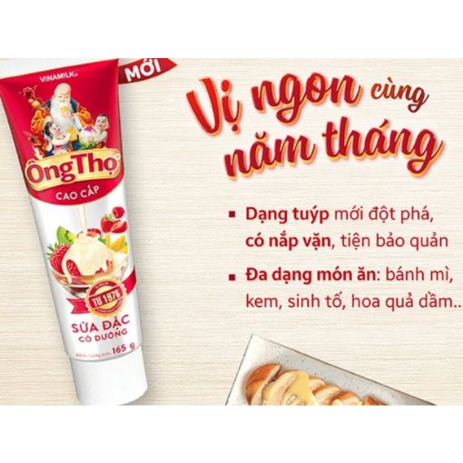 Sữa đặc có đường Ông Thọ Đỏ tuýp 165g béo ngọt tiện lợi - Ảnh 3