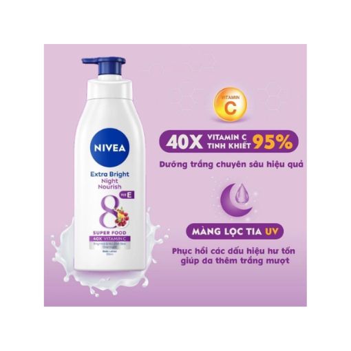 Sữa Dưỡng Thể Nivea Extra White Night Nourish 350ml - Ảnh 3