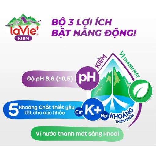 Nước Lavie Ion Kiềm 500ml - Nước Khoáng Tự Nhiên - Ảnh 3