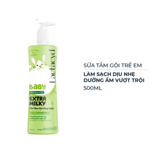 Sữa Tắm Gội Lactacyd Baby Extra Milk Dưỡng Ẩm 500ml Cho Bé - Ảnh 3