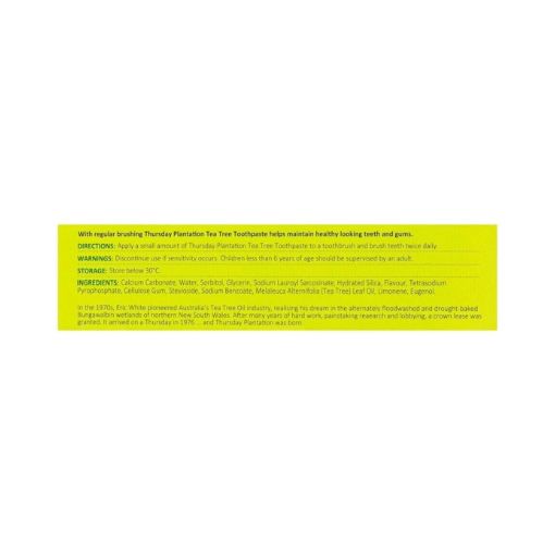 Thursday Plantation Tea Tree Toothpaste 110g – Kem đánh răng tràm trà - Ảnh 3