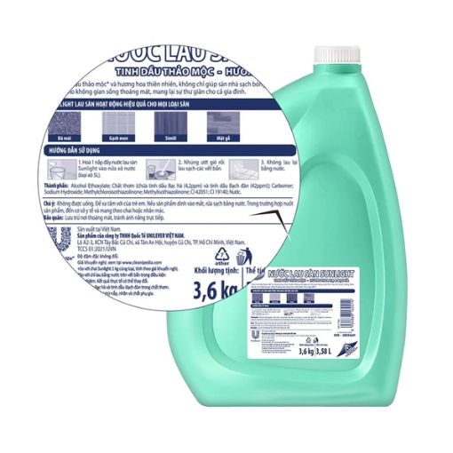 Nước lau sàn Sunlight Hoa Hạ & Bạc Hà 3.6kg – Sạch thơm tự nhiên - Ảnh 3