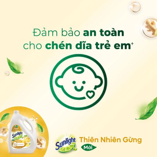 Sunlight Nước Rửa Chén Gừng Thiên Nhiên 3.5kg Gốc Thực Vật - Ảnh 4
