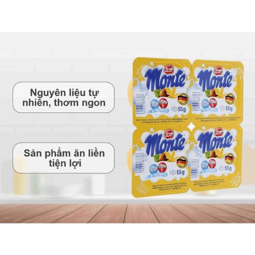 Váng sữa Monte vani lốc 4 hộp 55g thơm béo bổ sung canxi - Ảnh 4