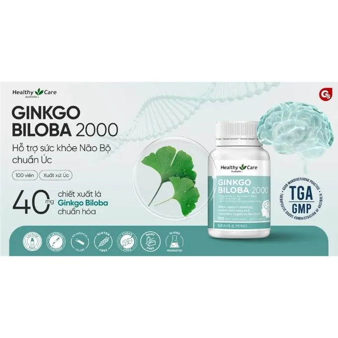 Bổ Não Ginkgo Biloba 2000 Healthy Care Úc Hàng Chính Hãng - Ảnh 4