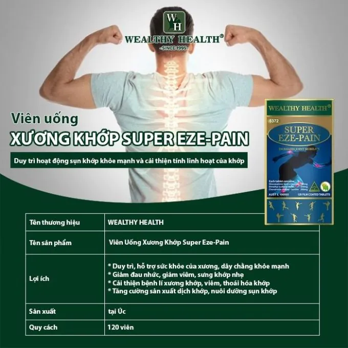 Viên Uống Xương Khớp Super Eze-Pain Wealthy Health - Ảnh 5